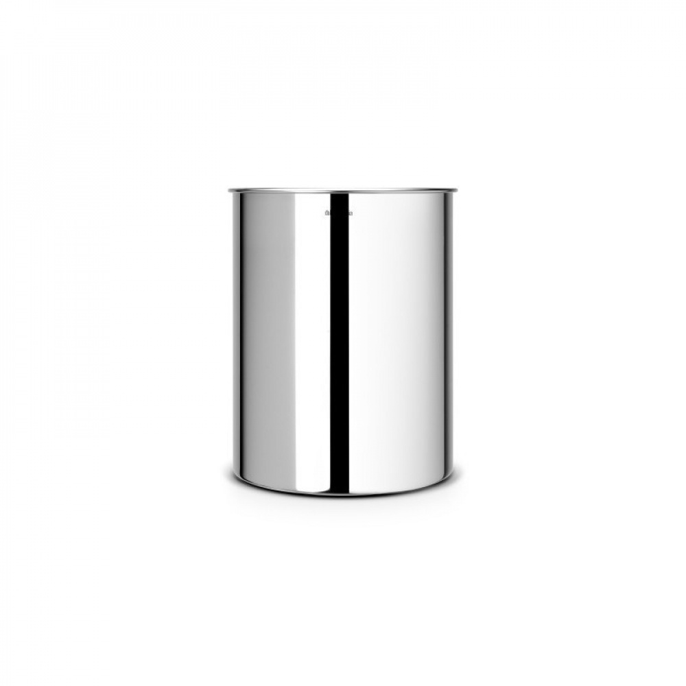 Papperskorg i metall, 7 L, BRILLIANT STEEL, Ã˜ 21 x H 23,7 cm, Brabantia, Silver i gruppen Förvaring / Städförvaring och sopsortering / Sopsortering hos SmartaSaker.se (42374)