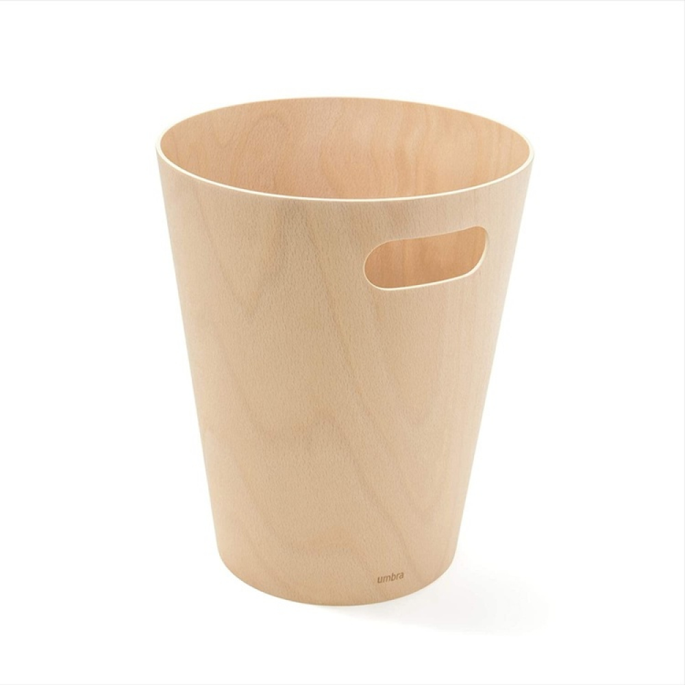 Papperskorg i trä, 7,5 L WOODROW, Ø 23 x H 28 cm, Umbra i gruppen Förvaring / Badrumsförvaring / Papperskorgar hos SmartaSaker.se (42375)