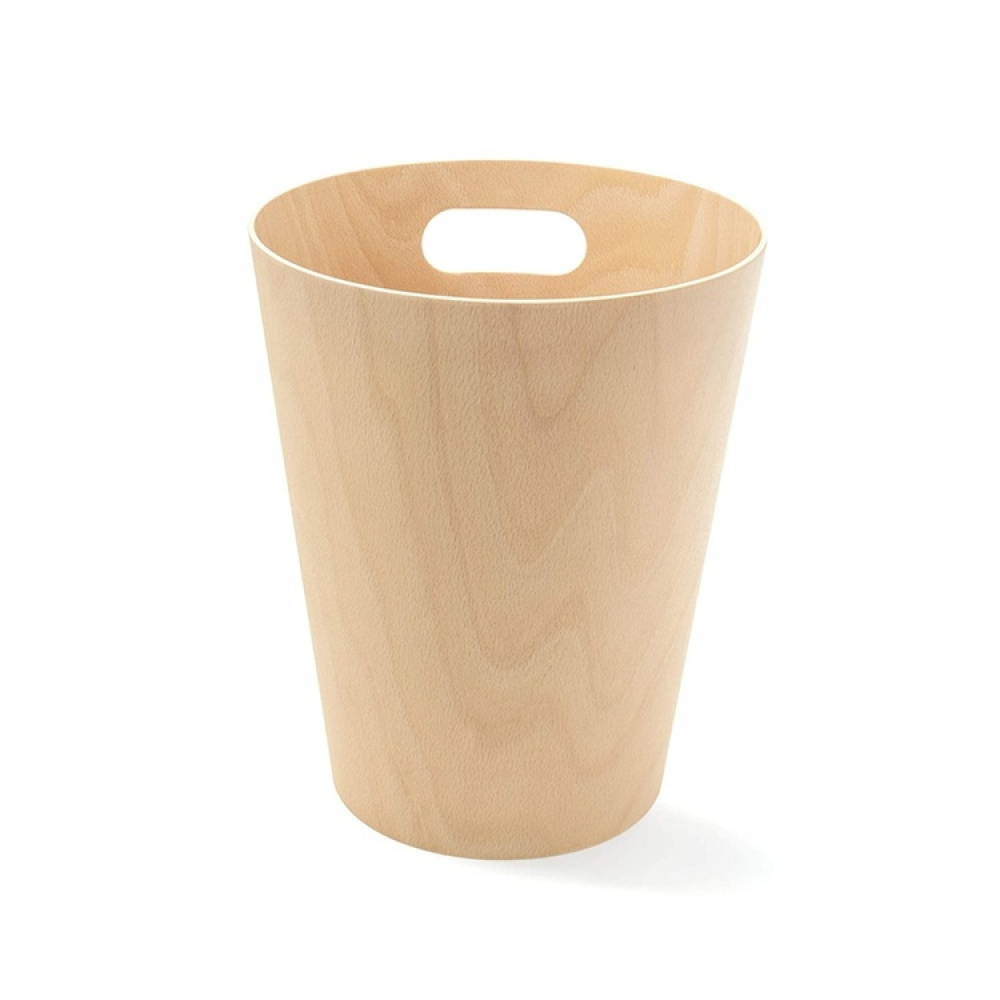 Papperskorg i trä, 7,5 L WOODROW, Ø 23 x H 28 cm, Umbra i gruppen Förvaring / Badrumsförvaring / Papperskorgar hos SmartaSaker.se (42375)