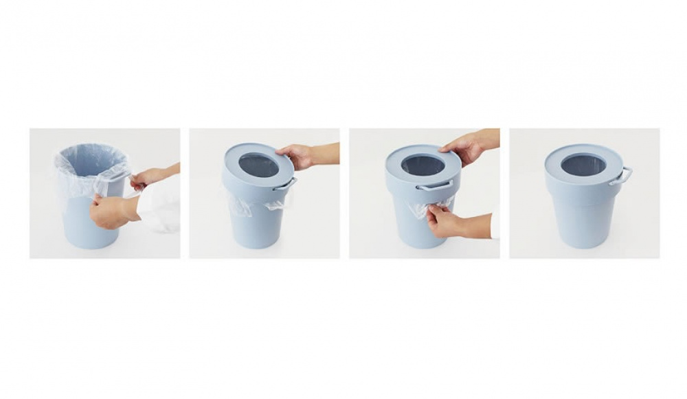 Papperskorg med lock och krok, TAPTRASH SMALL, 5L, Blågrå i gruppen Förvaring / Badrumsförvaring / Papperskorgar hos SmartaSaker.se (42380)