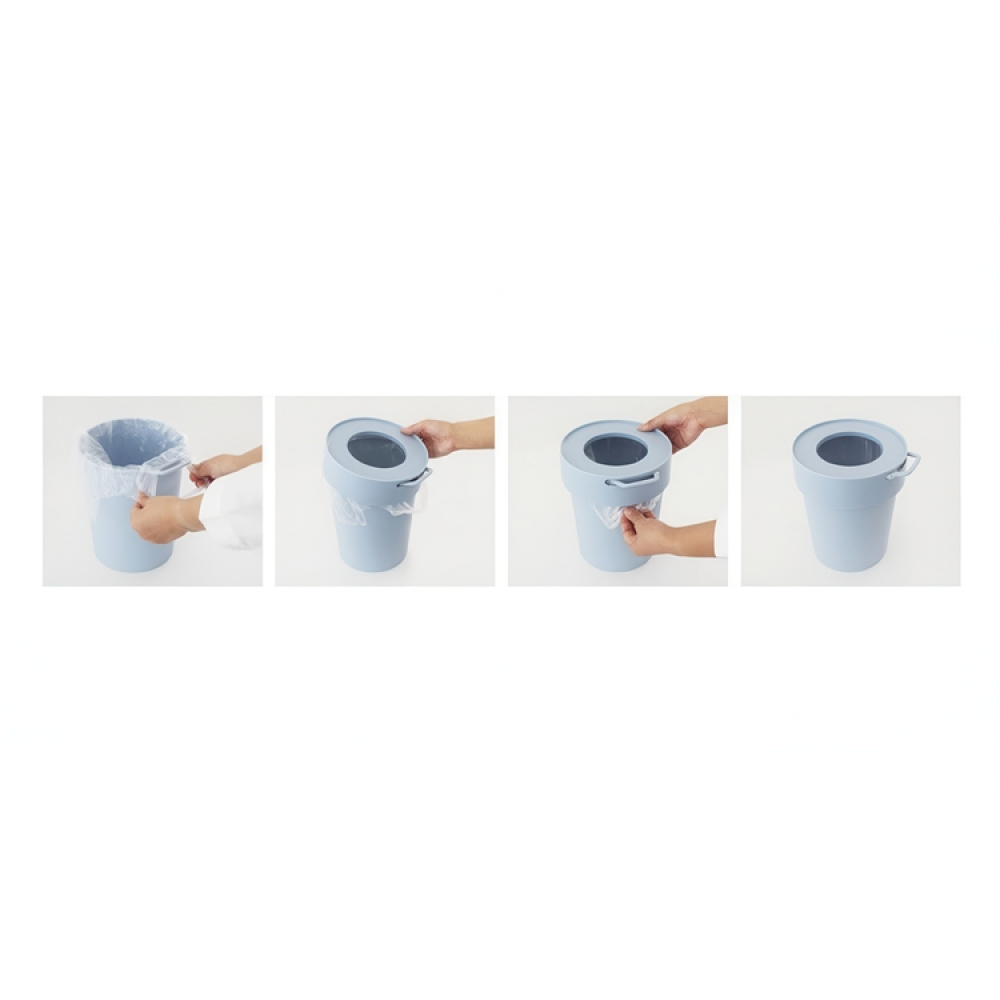 Papperskorg med lock och krok, TAPTRASH SMALL, 5L, Blågrå i gruppen Förvaring / Badrumsförvaring / Papperskorgar hos SmartaSaker.se (42380)