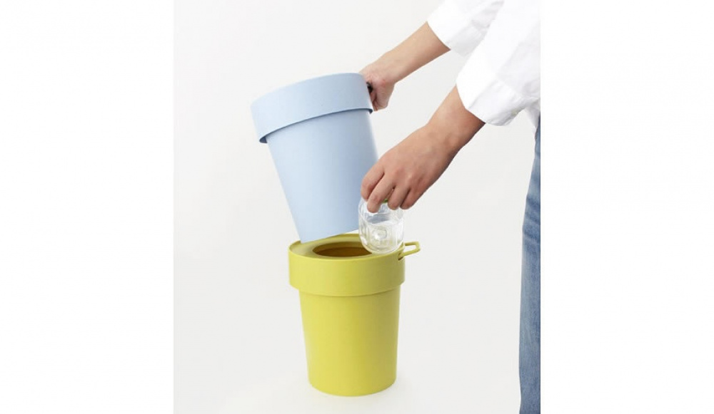 Papperskorg med lock och krok, TAPTRASH SMALL, 5L, Blågrå i gruppen Förvaring / Badrumsförvaring / Papperskorgar hos SmartaSaker.se (42380)