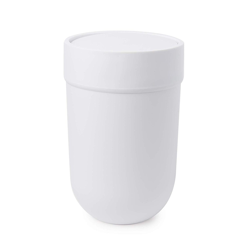 Papperskorg med lock, TOUCH WASTE CAN, Ø 19 x H 30 cm, Umbra, Vit i gruppen Förvaring / Badrumsförvaring / Papperskorgar hos SmartaSaker.se (42382)