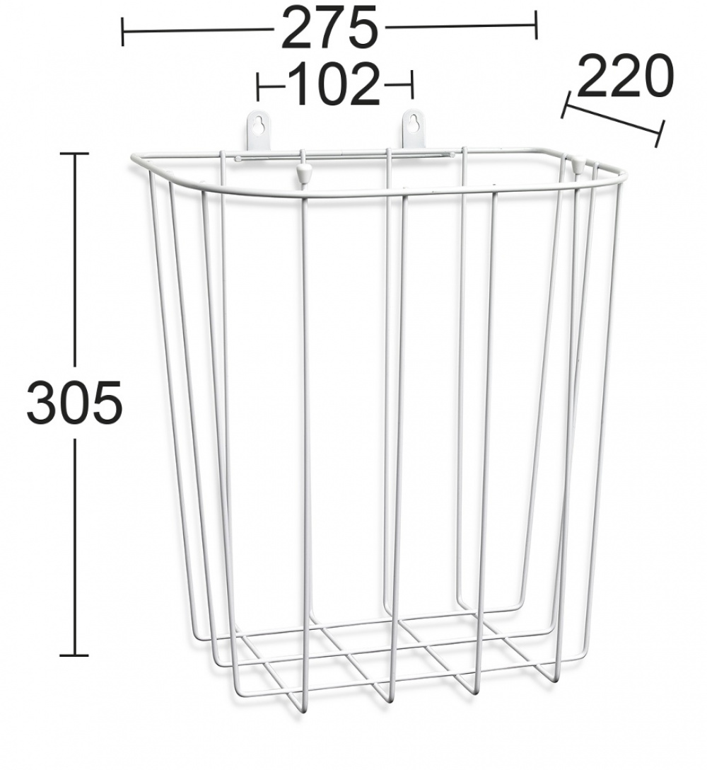 Papperskorg, vägghängd, Liten, BACKSTIGS, 28 x 20 x H 30 cm, vit i gruppen Förvaring / Städförvaring och sopsortering / Sopsortering hos SmartaSaker.se (42390)