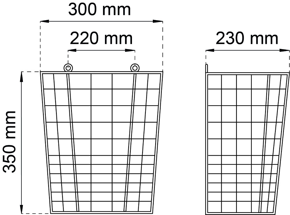 Papperskorg, vägghängd. Metall, CLASSIC WIRE BASKET, 30 x 23 x H 35 cm, Vit i gruppen Förvaring / Badrumsförvaring / Papperskorgar hos SmartaSaker.se (42391)