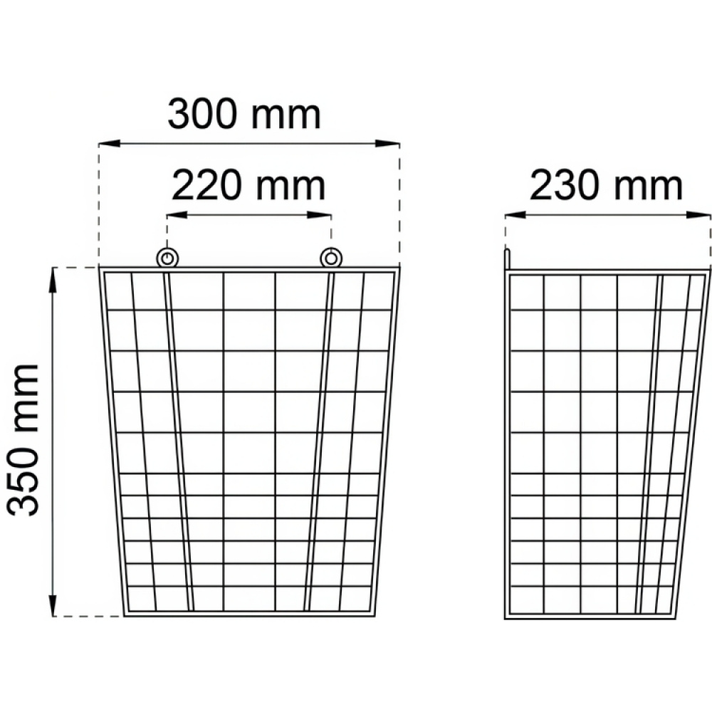 Papperskorg, vägghängd. Metall, CLASSIC WIRE BASKET, 30 x 23 x H 35 cm, Vit i gruppen Förvaring / Badrumsförvaring / Papperskorgar hos SmartaSaker.se (42391)