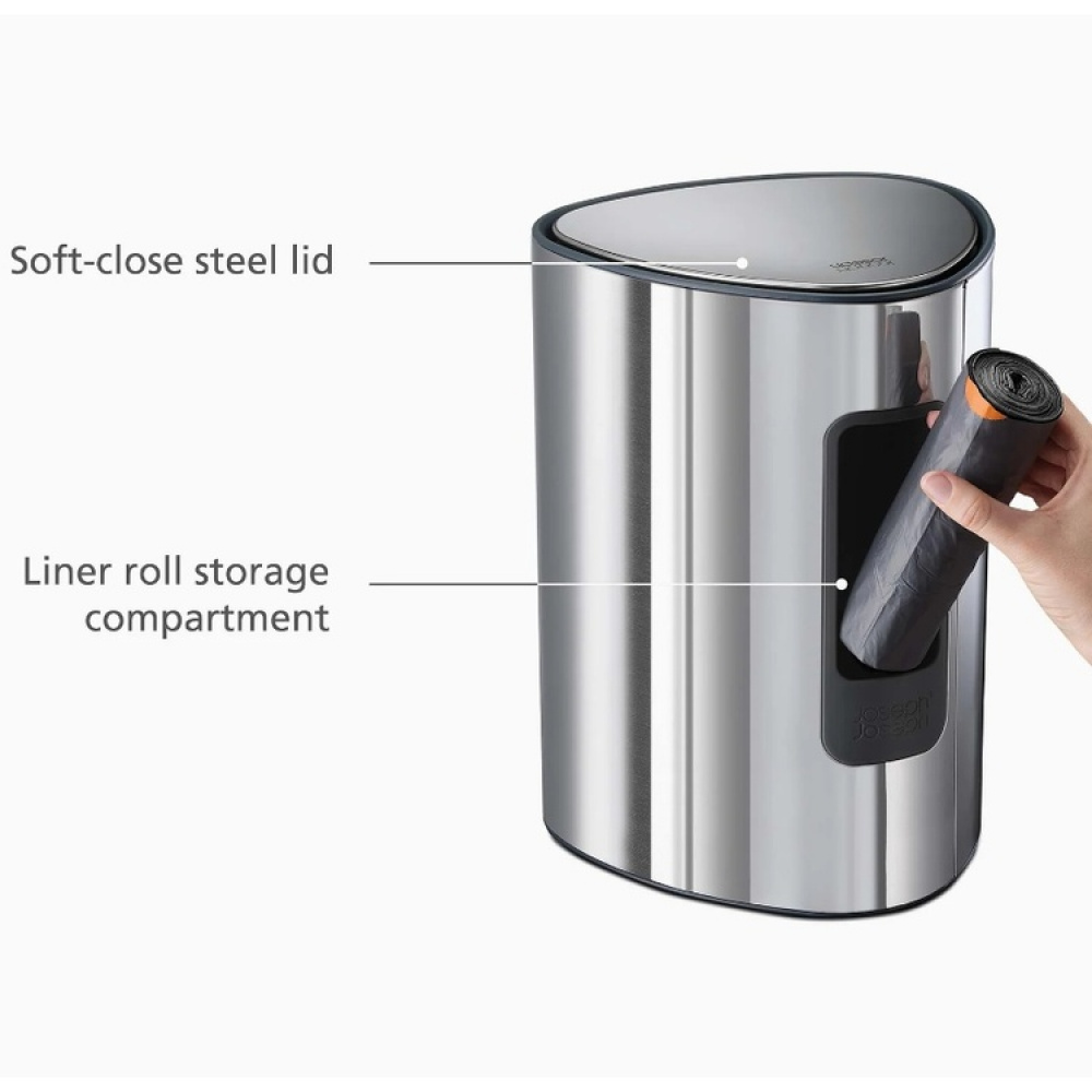 Pedalhink för hörn, 5 L, EASY-STORE LUXE PEDAL BIN, Joseph Joseph, Silver i gruppen Förvaring / Städförvaring och sopsortering / Sopsortering hos SmartaSaker.se (42394)