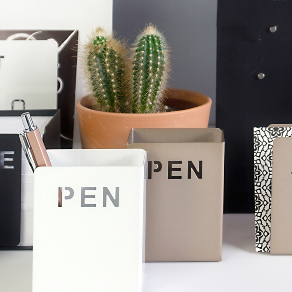 Pennmugg i metall, PEN, 8 x 5 x H 10 cm i gruppen Förvaring / Kontorsmaterial hos SmartaSaker.se (42410)