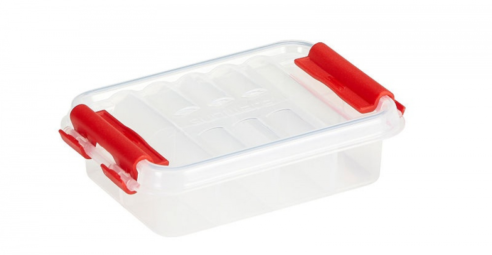 Pillerask med 8 fack, FIRST AID PILL BOX, 12 x 7,7 x H 3 cm, Klar / Röd i gruppen Förvaring / Badrumsförvaring hos SmartaSaker.se (42417)