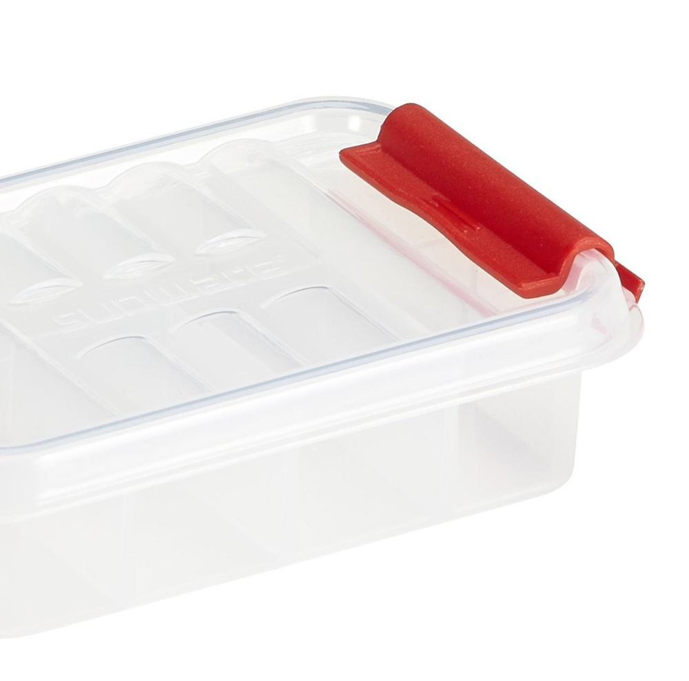 Pillerask med 8 fack, FIRST AID PILL BOX, 12 x 7,7 x H 3 cm, Klar / Röd i gruppen Förvaring / Badrumsförvaring hos SmartaSaker.se (42417)