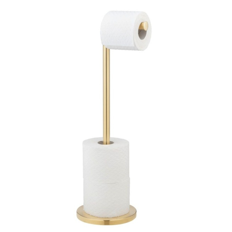 Platsbesparande hållare för toarullar, Metall, TWO IN ONE, H 55 cm, Guld i gruppen Förvaring / Badrumsförvaring hos SmartaSaker.se (42425)