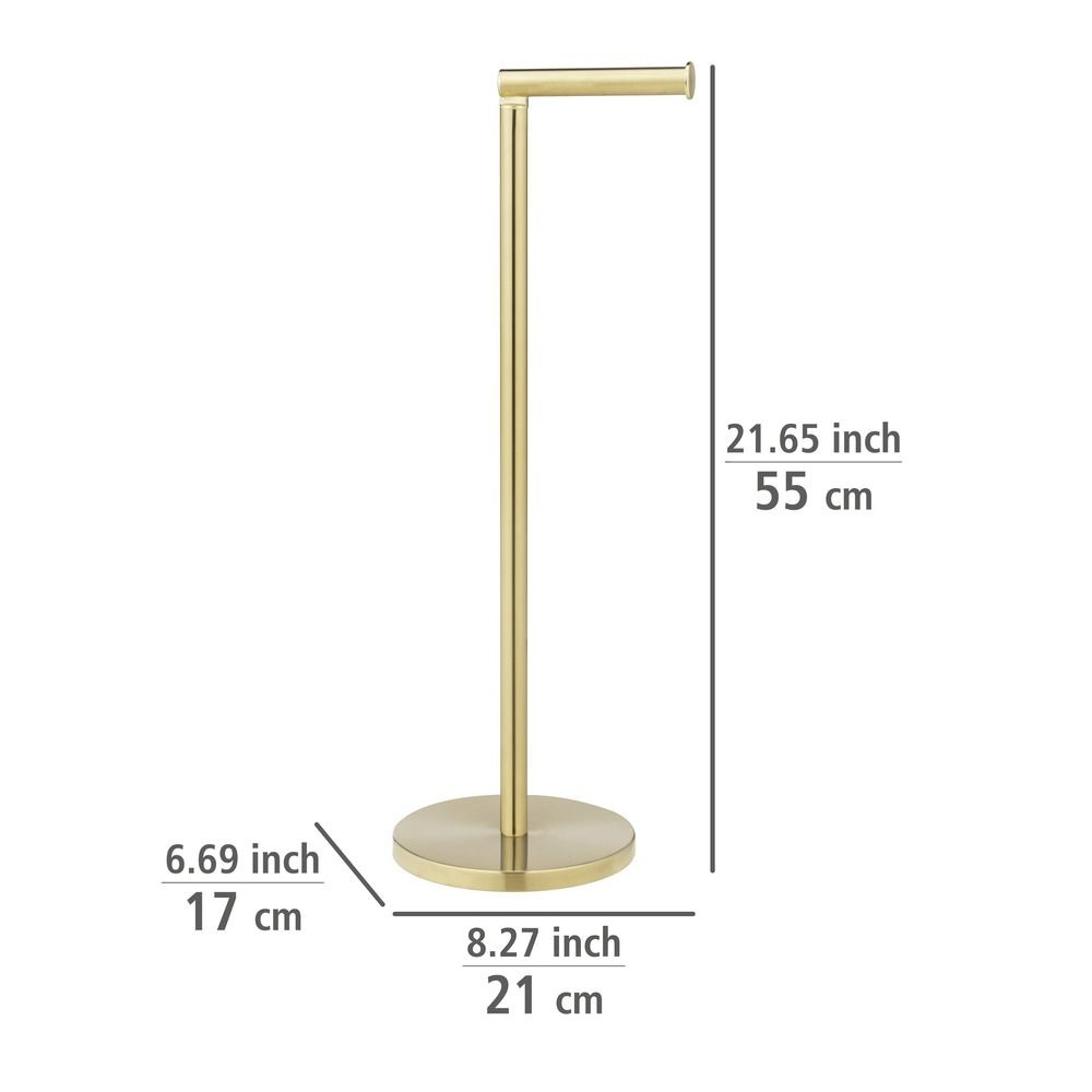 Platsbesparande hållare för toarullar, Metall, TWO IN ONE, H 55 cm, Guld i gruppen Förvaring / Badrumsförvaring hos SmartaSaker.se (42425)