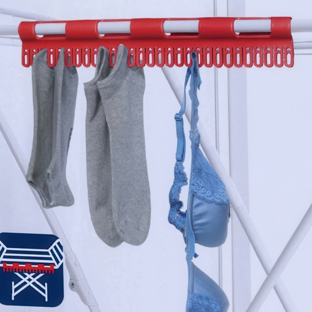 Platsbesparande Klädnypor på rad, 2 st, CLOTHESPINS FOR SOCKS, 40 cm, Vit i gruppen Förvaring / Tvätt och tork / Torkställningar hos SmartaSaker.se (42426)