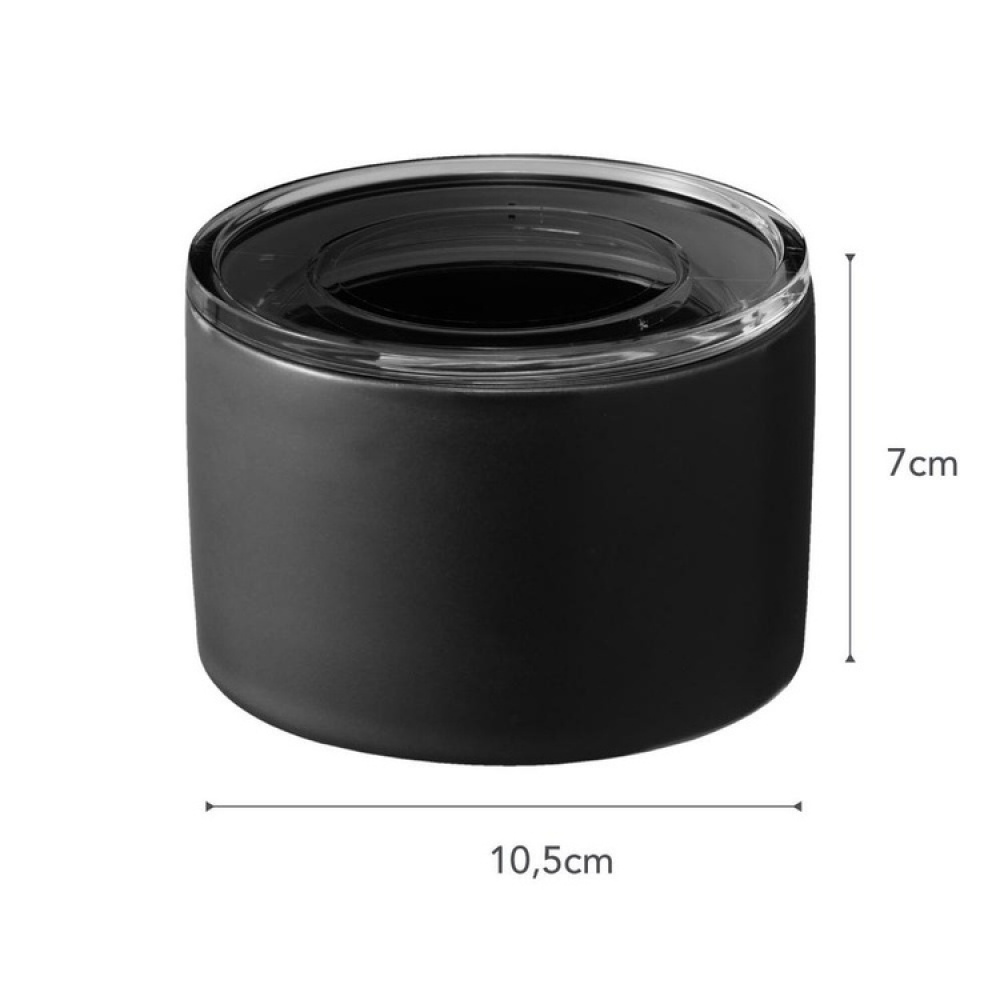 Porslinsburk med lock, YAMAZAKI TOWER SMALL CANISTER, Ø 10,5 x H 7 cm, Svart / Transparent i gruppen Förvaring / Köksförvaring hos SmartaSaker.se (42429)