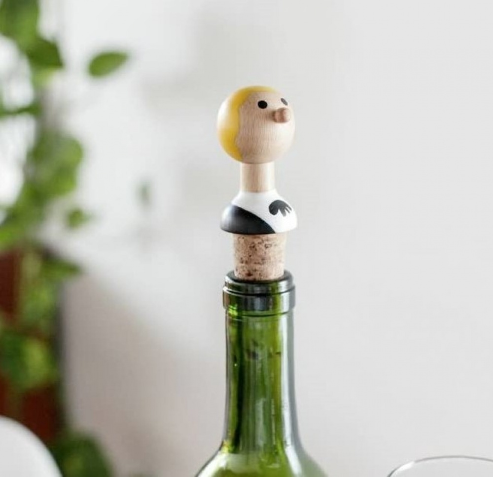 Proppar till vinflaskor, 2 st, WAITER WINE STOPPERS, Vit / Svart i gruppen Förvaring / Köksförvaring hos SmartaSaker.se (42439)