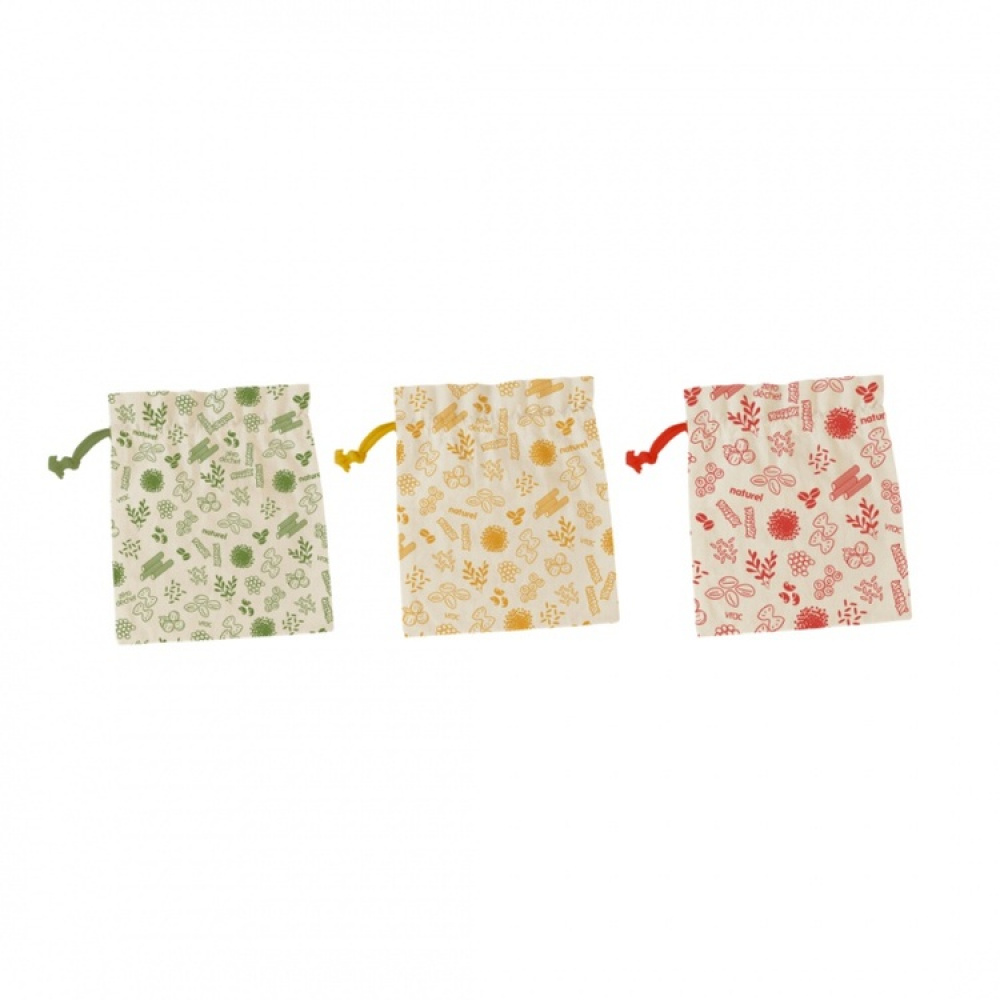 Påsar för livsmedel, Organisk bomull, 3 st, ZERO WASTE BAGS MEDIUM, 20 x H 25 cm, Beige i gruppen Förvaring / Köksförvaring hos SmartaSaker.se (42442)