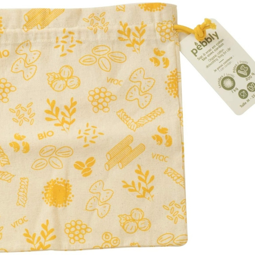 Påsar för livsmedel, Organisk bomull, 3 st, ZERO WASTE BAGS MEDIUM, 20 x H 25 cm, Beige i gruppen Förvaring / Köksförvaring hos SmartaSaker.se (42442)