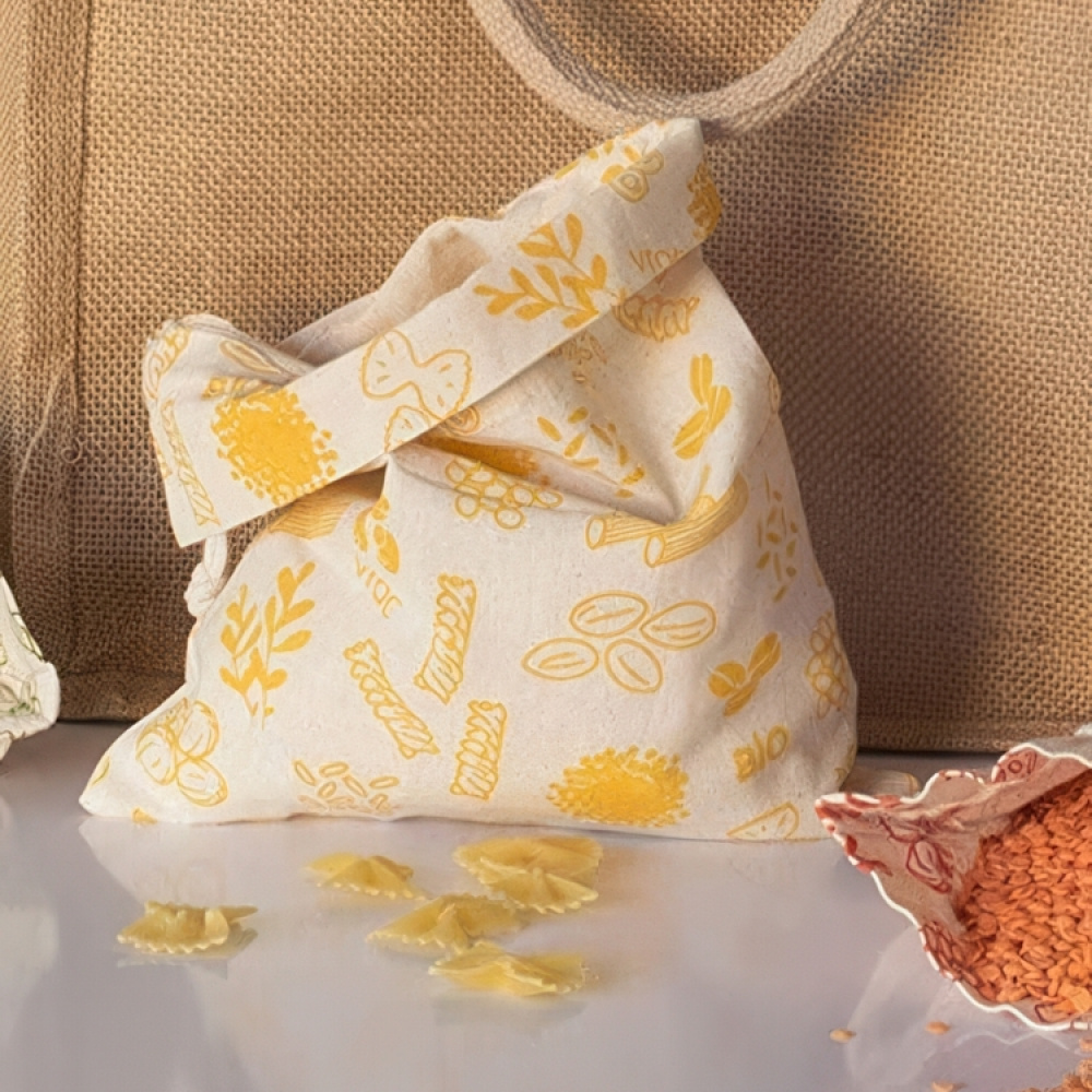 Påsar för livsmedel, Organisk bomull, 3 st, ZERO WASTE BAGS MEDIUM, 20 x H 25 cm, Beige i gruppen Förvaring / Köksförvaring hos SmartaSaker.se (42442)