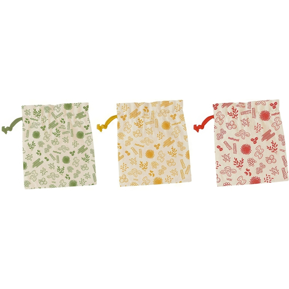 Påsar för livsmedel, Organisk bomull, 3 st, ZERO WASTE BAGS MEDIUM, 20 x H 25 cm, Beige i gruppen Förvaring / Köksförvaring hos SmartaSaker.se (42442)