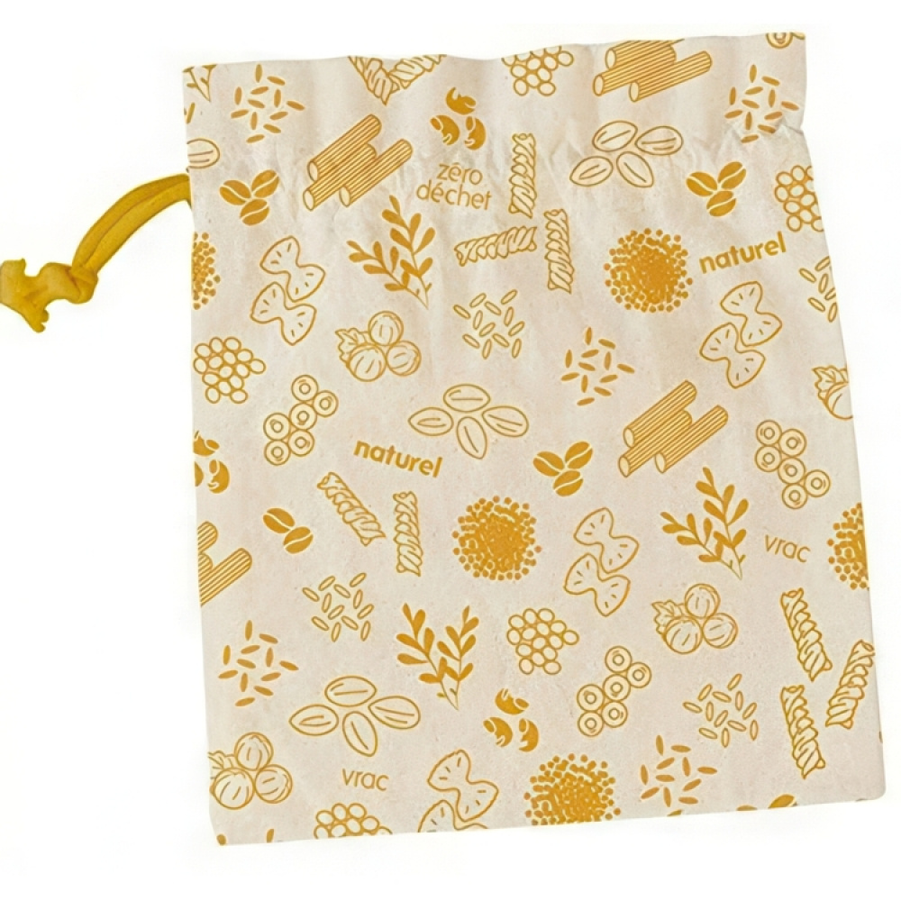 Påse för livsmedel, Organisk bomull, ZERO WASTE BAG MEDIUM, 20 x H 25 cm, Beige / Gul i gruppen Förvaring / Köksförvaring hos SmartaSaker.se (42444)