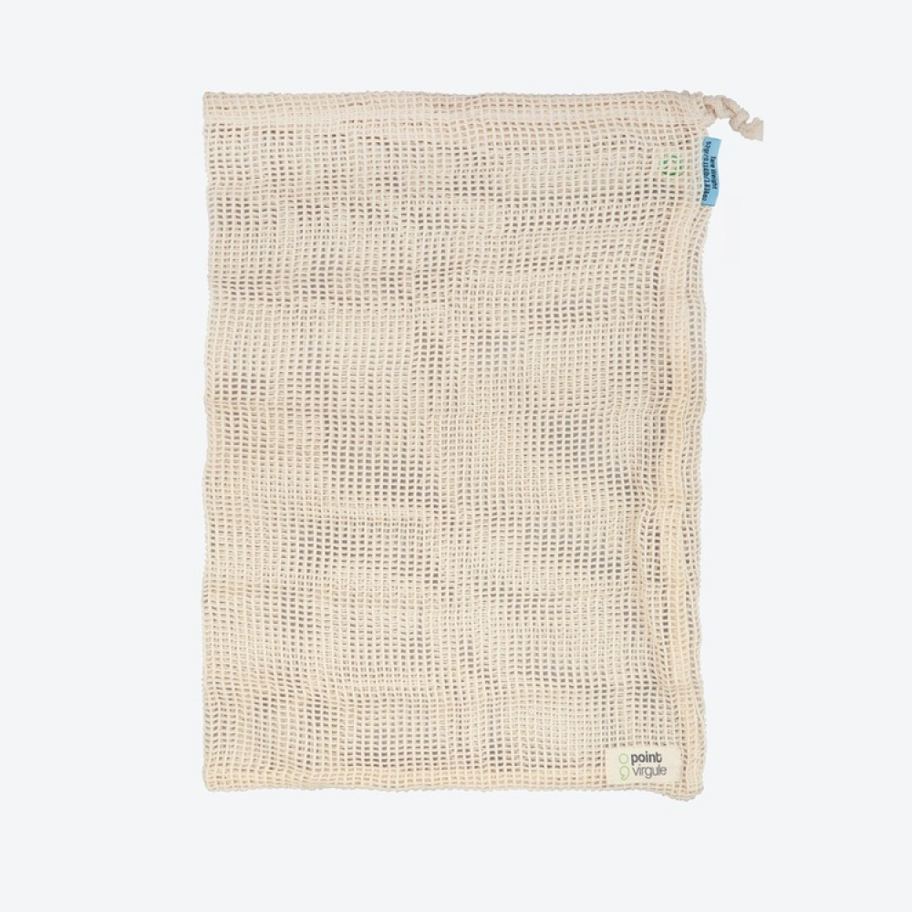 Påse i Bomullsnät för grönsaker, LARGE REUSABLE MESH BAG, 30 x 40cm, Beige i gruppen Förvaring / Köksförvaring / Kylskåpsförvaring hos SmartaSaker.se (42446)