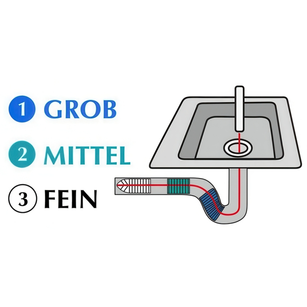 Rengöringsborste för avlopp, flexibel, 3-PHASE DRAIN SPIRAL, Ø 3 x 110 cm, Silver / blå / vit i gruppen Förvaring / Köksförvaring / Diskställ och diskbänk hos SmartaSaker.se (42469)