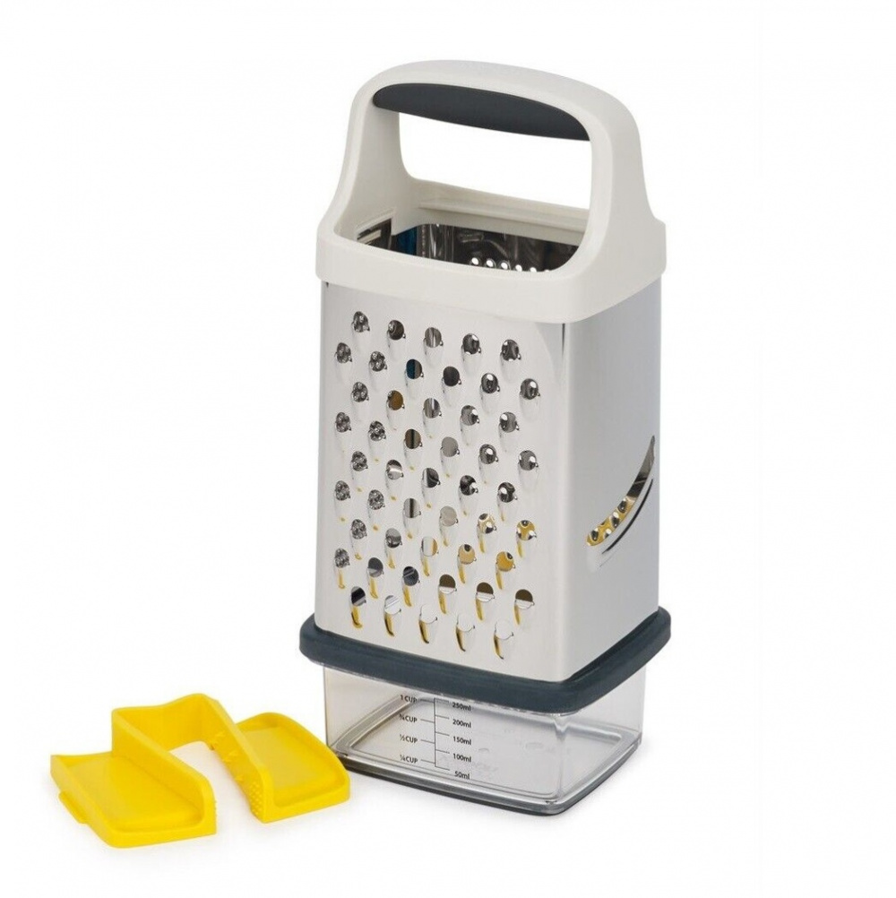 Rivjärn med uppsamlingsskål, MULTI-GRIP GRATER, Joseph Joseph, Silver / Vit / Gul i gruppen Förvaring / Köksförvaring hos SmartaSaker.se (42474)
