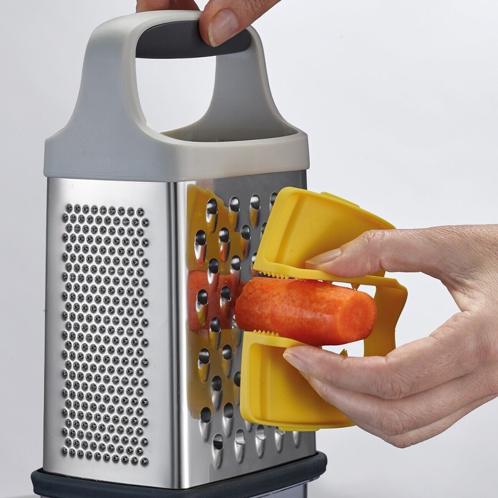 Rivjärn med uppsamlingsskål, MULTI-GRIP GRATER, Joseph Joseph, Silver / Vit / Gul i gruppen Förvaring / Köksförvaring hos SmartaSaker.se (42474)