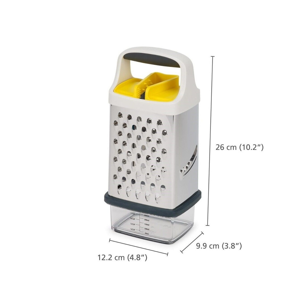 Rivjärn med uppsamlingsskål, MULTI-GRIP GRATER, Joseph Joseph, Silver / Vit / Gul i gruppen Förvaring / Köksförvaring hos SmartaSaker.se (42474)