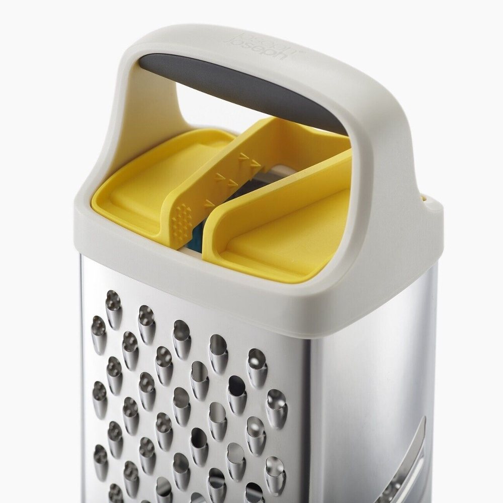 Rivjärn med uppsamlingsskål, MULTI-GRIP GRATER, Joseph Joseph, Silver / Vit / Gul i gruppen Förvaring / Köksförvaring hos SmartaSaker.se (42474)