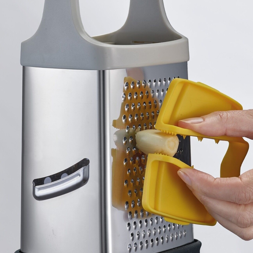 Rivjärn med uppsamlingsskål, MULTI-GRIP GRATER, Joseph Joseph, Silver / Vit / Gul i gruppen Förvaring / Köksförvaring hos SmartaSaker.se (42474)
