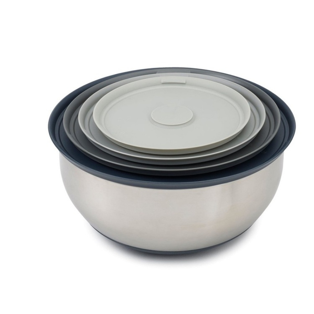 Rostfria skålar med lock, 4 st, PREP & STORE BOWL SET, Joseph Joseph, Silver / Grå i gruppen Förvaring / Köksförvaring / Förvaringsburkar hos SmartaSaker.se (42476)