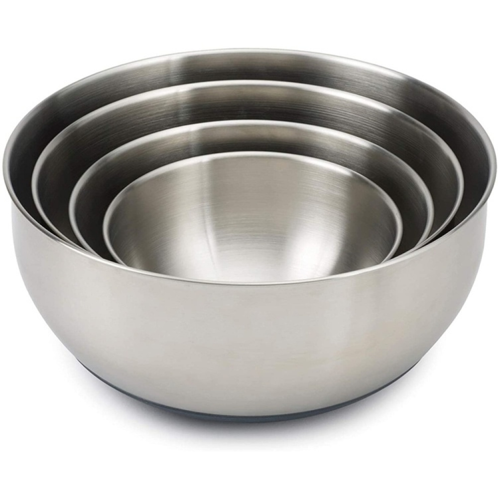 Rostfria skålar med lock, 4 st, PREP & STORE BOWL SET, Joseph Joseph, Silver / Grå i gruppen Förvaring / Köksförvaring / Förvaringsburkar hos SmartaSaker.se (42476)
