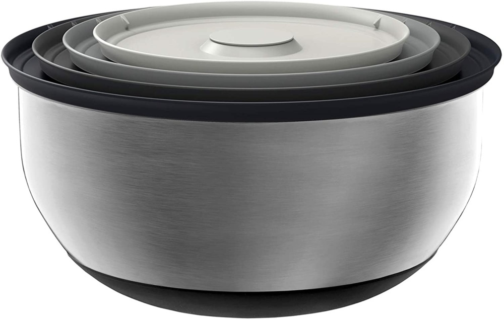 Rostfria skålar med lock, 4 st, PREP & STORE BOWL SET, Joseph Joseph, Silver / Grå i gruppen Förvaring / Köksförvaring / Förvaringslådor och burkar hos SmartaSaker.se (42476)