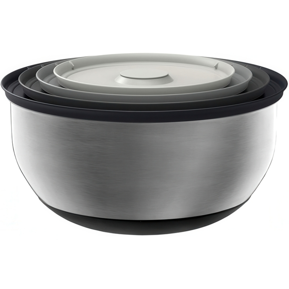 Rostfria skålar med lock, 4 st, PREP & STORE BOWL SET, Joseph Joseph, Silver / Grå i gruppen Förvaring / Köksförvaring / Förvaringsburkar hos SmartaSaker.se (42476)
