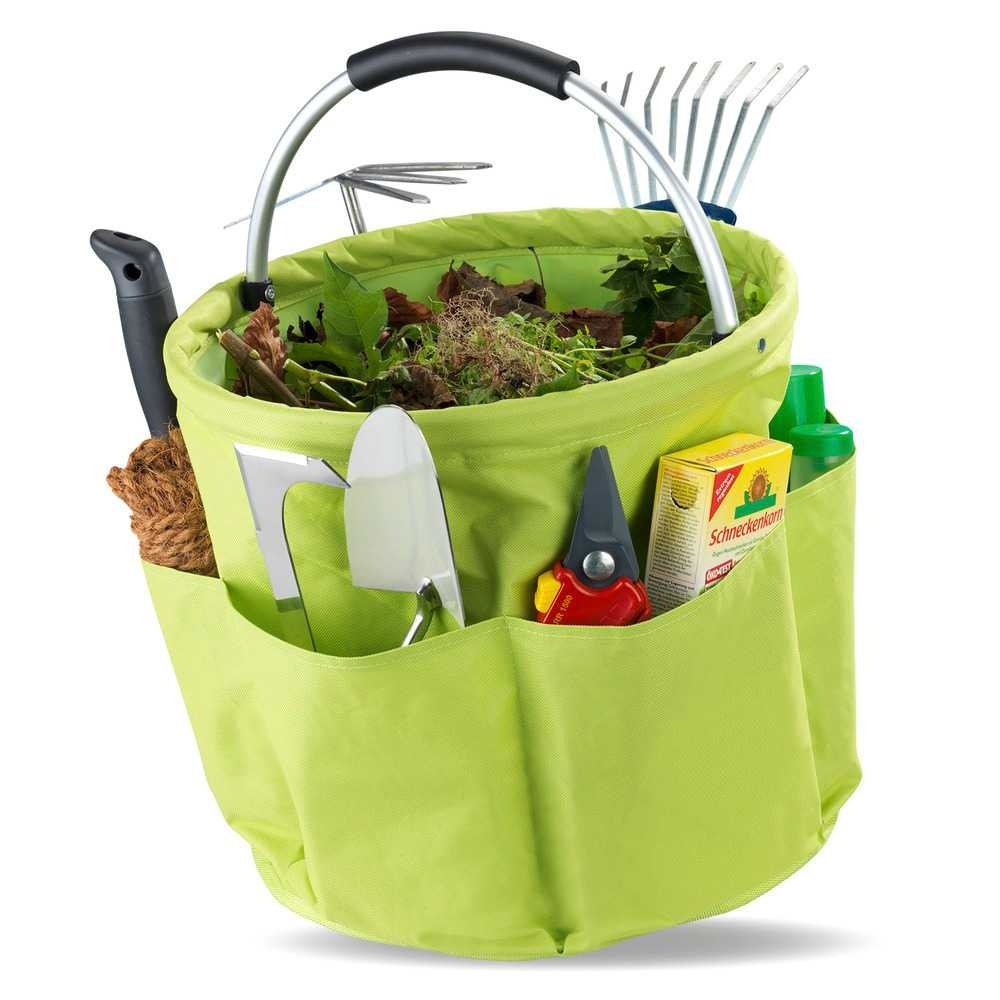 Rund korg med förvaringsfickor, Superlätt, UNIVERSAL CADDY XL, Ø 35 x H 35 cm, Limegrön i gruppen Förvaring / Förråd- och garageförvaring / Korgar och hinkar hos SmartaSaker.se (42480)