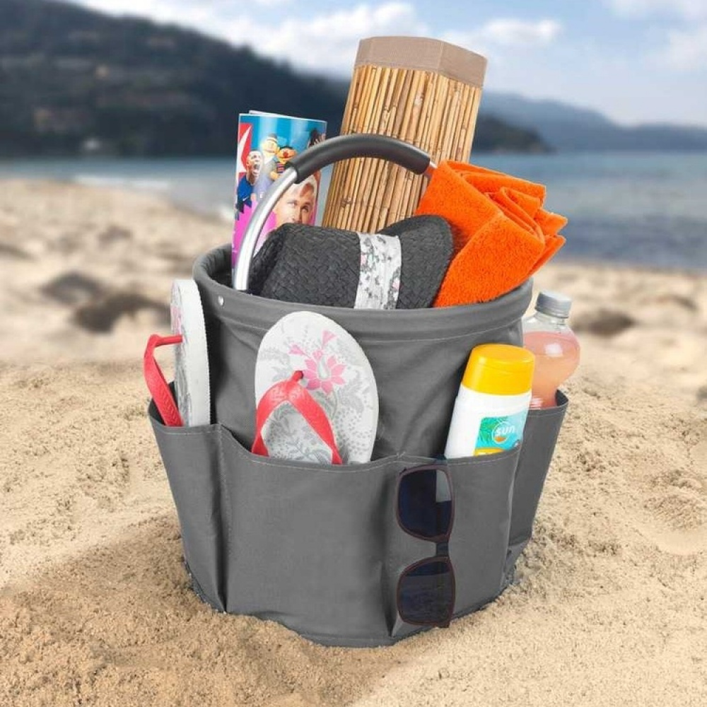 Rund korg med förvaringsfickor, Superlätt, UNIVERSAL CADDY, Ø 28 x H 26,5 cm i gruppen Förvaring / Förråd- och garageförvaring / Korgar och hinkar hos SmartaSaker.se (42481)