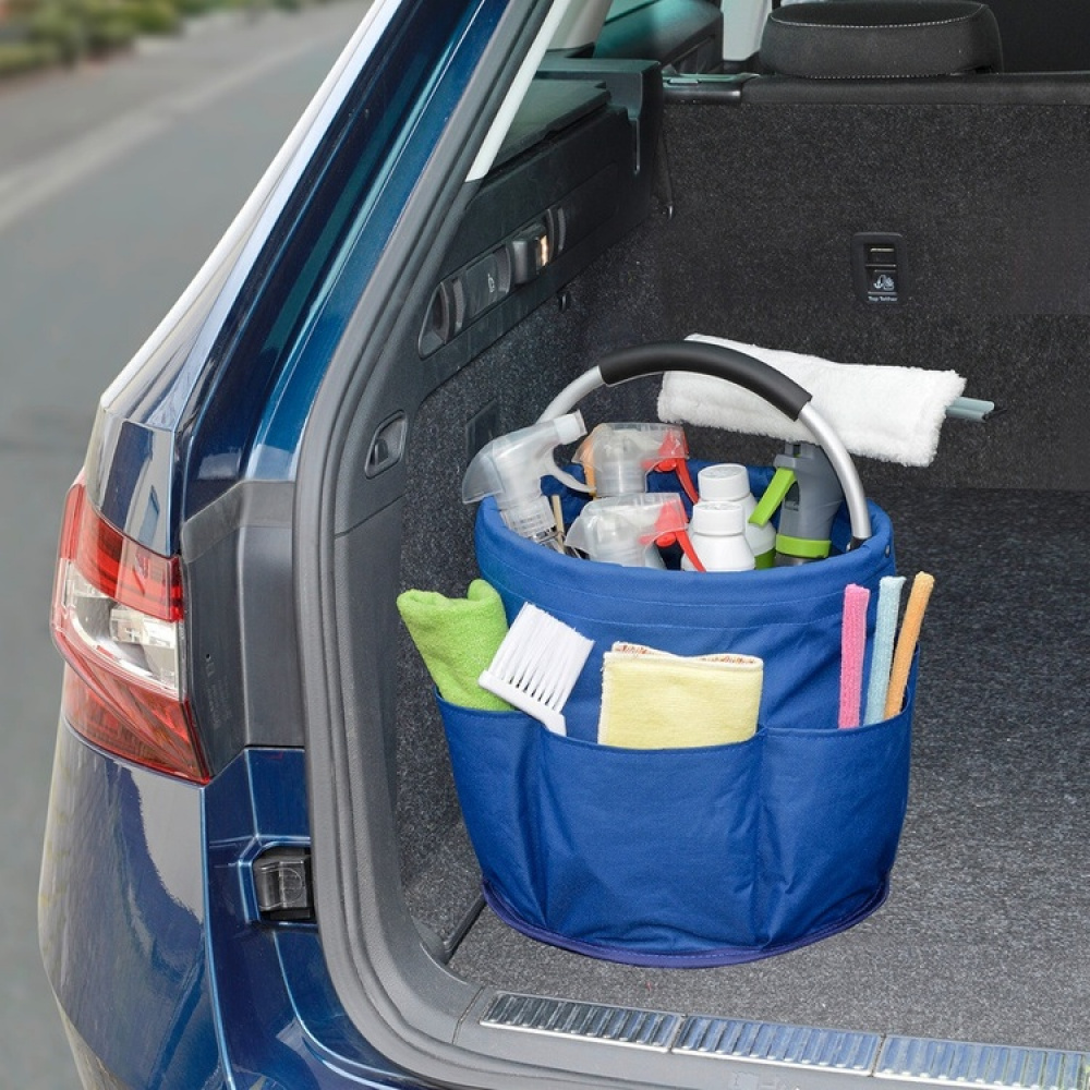 Rund korg med förvaringsfickor, Superlätt, UNIVERSAL CADDY, Ø 28 x H 26,5 cm i gruppen Förvaring / Förråd- och garageförvaring / Korgar och hinkar hos SmartaSaker.se (42481)