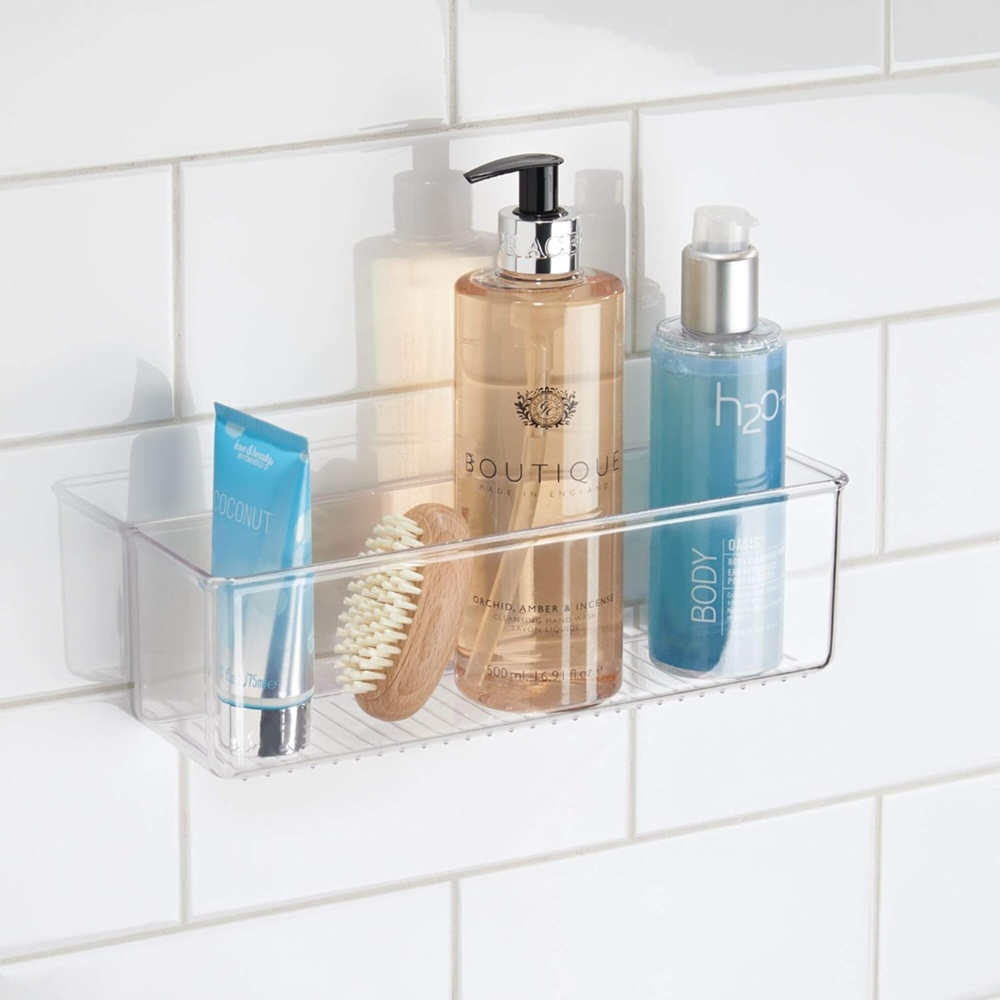 Självhäftande Förvaring, Avlång, OBLONG RPET AFFIXX BIN, 28 x 7,5 x H 8,5 cm, Transparent i gruppen Förvaring / Förvaringslådor / Småförvaring / Hyllor hos SmartaSaker.se (42510)