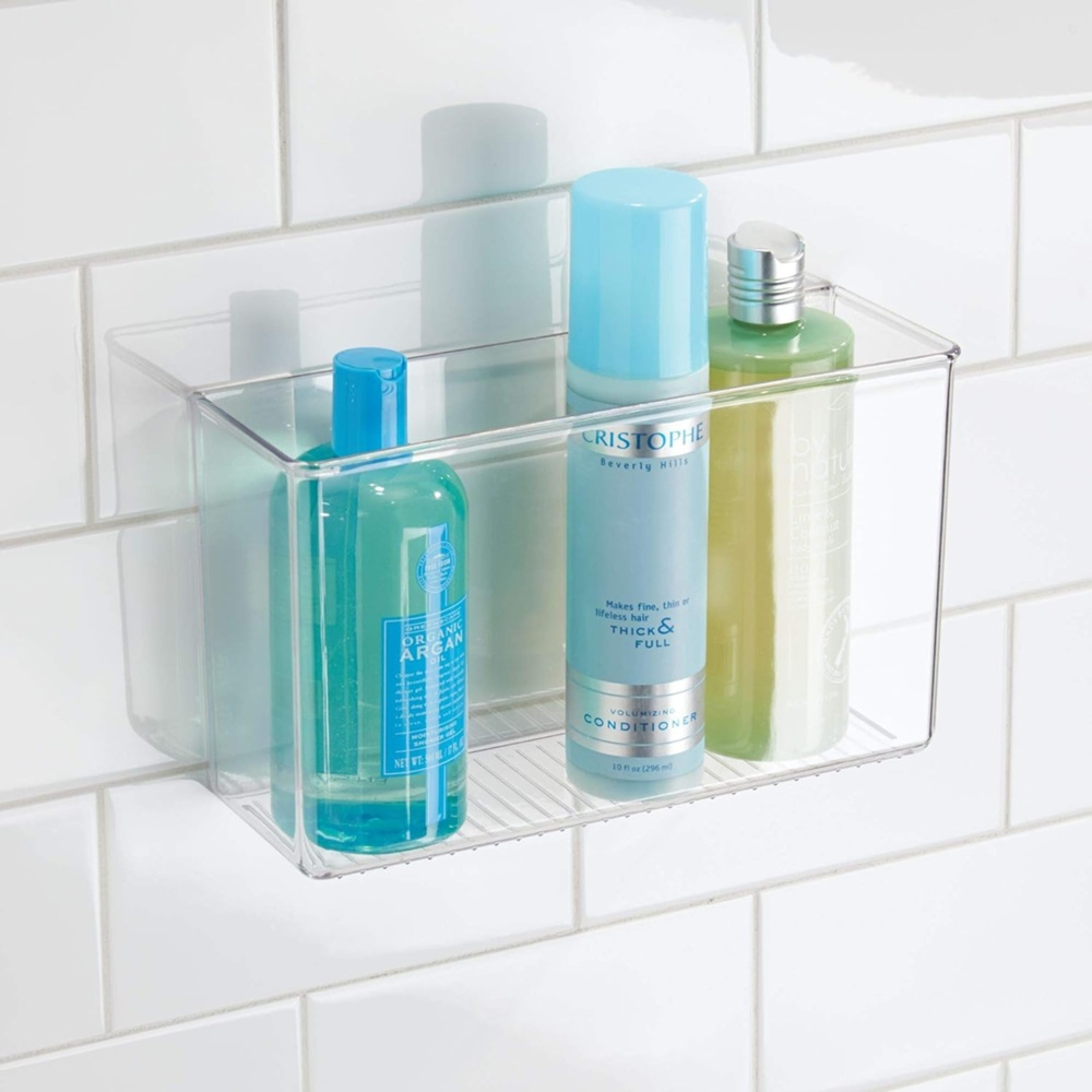 Självhäftande Förvaring, LARGE RPET AFFIXX BIN, 28 x 9 x H 16 cm. Transparent i gruppen Förvaring / Förvaringslådor / Småförvaring / Hyllor hos SmartaSaker.se (42511)