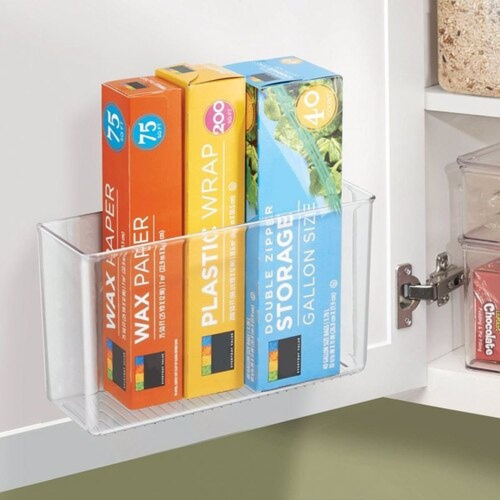 Självhäftande Förvaring, LARGE RPET AFFIXX BIN, 28 x 9 x H 16 cm. Transparent i gruppen Förvaring / Förvaringslådor / Småförvaring / Hyllor hos SmartaSaker.se (42511)
