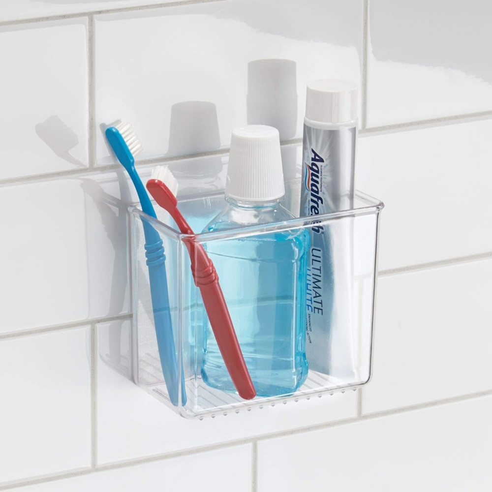 Självhäftande Förvaring, SMALL RPET AFFIXX BIN, 15 x 7,5 x H 12,5 cm, Transparent i gruppen Förvaring / Förvaringslådor / Småförvaring / Hyllor hos SmartaSaker.se (42512)