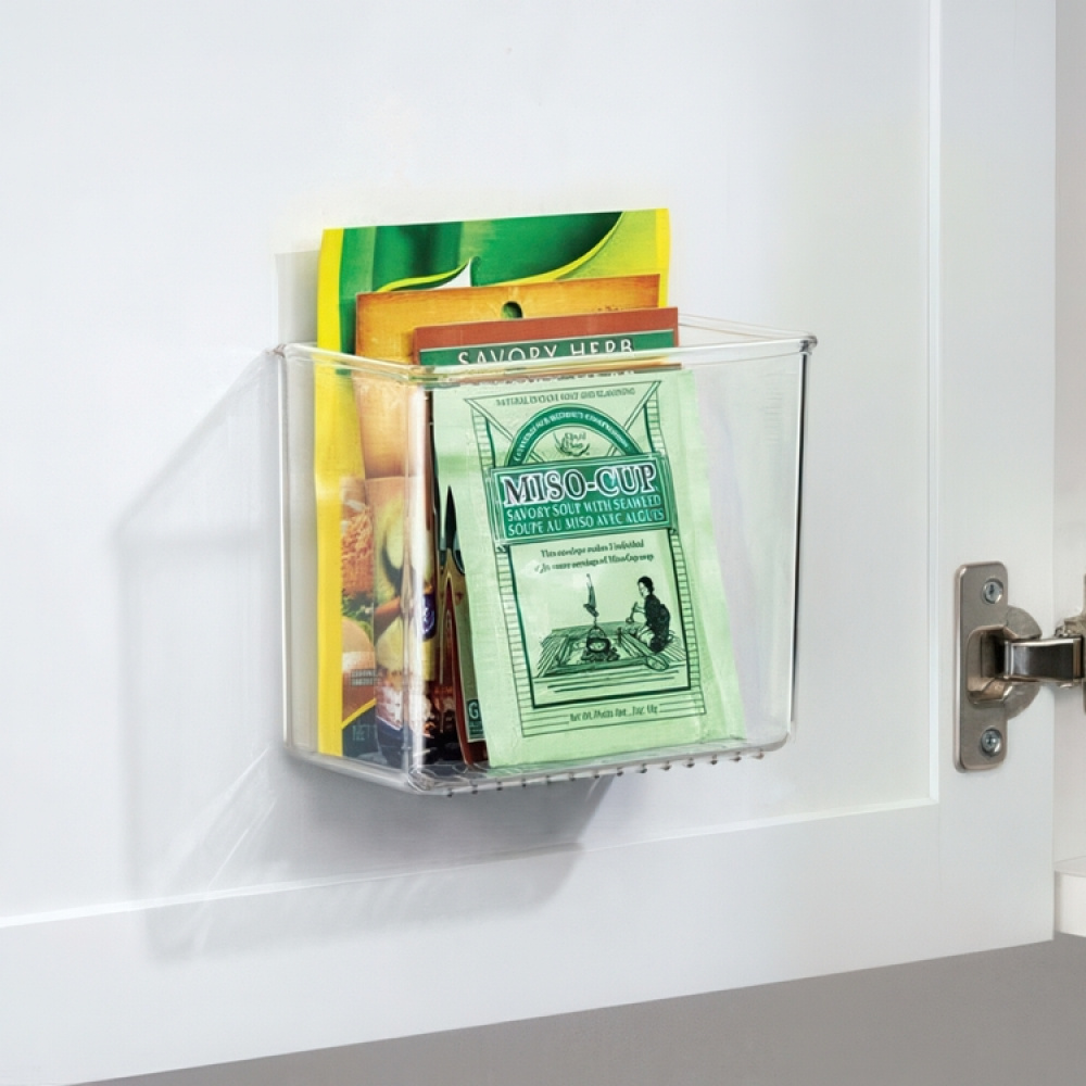 Självhäftande Förvaring, SMALL RPET AFFIXX BIN, 15 x 7,5 x H 12,5 cm, Transparent i gruppen Förvaring / Förvaringslådor / Småförvaring / Hyllor hos SmartaSaker.se (42512)