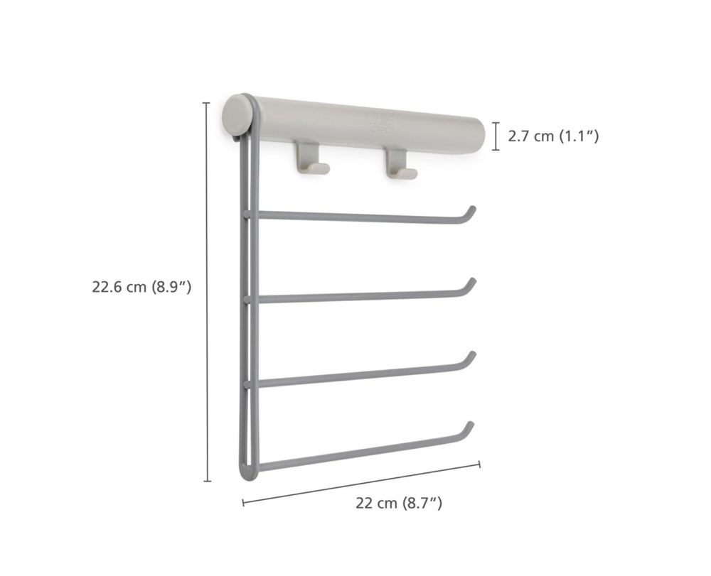 Självhäftande Hållare för Slipsar / Skärp, ORDERLY TIE & BELT RACK, Joseph Joseph, Ecru / Ljusgrå i gruppen Förvaring / Garderobsförvaring hos SmartaSaker.se (42514)
