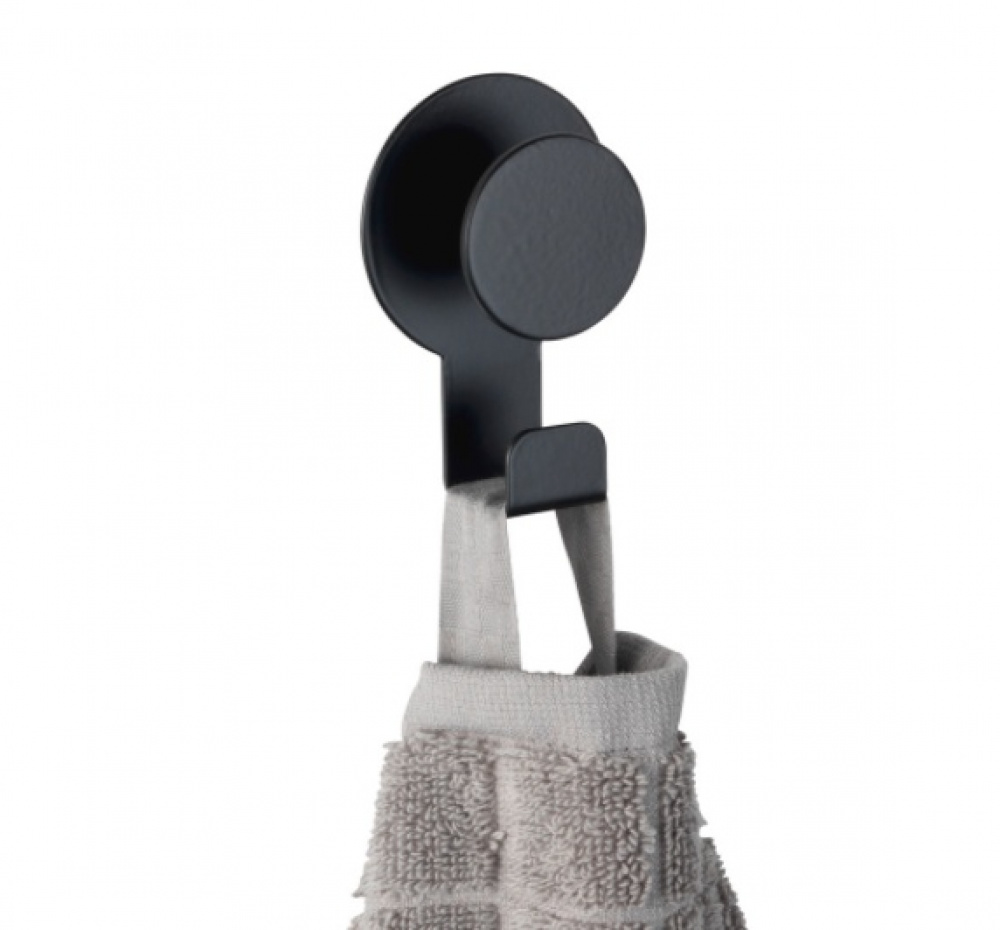 Självhäftande krok i metall, BLANDAS DUBBELKROK, 5 x H 7,5 cm, Svart i gruppen Förvaring / Magneter och självhäftande / Självhäftande krokar hos SmartaSaker.se (42521)