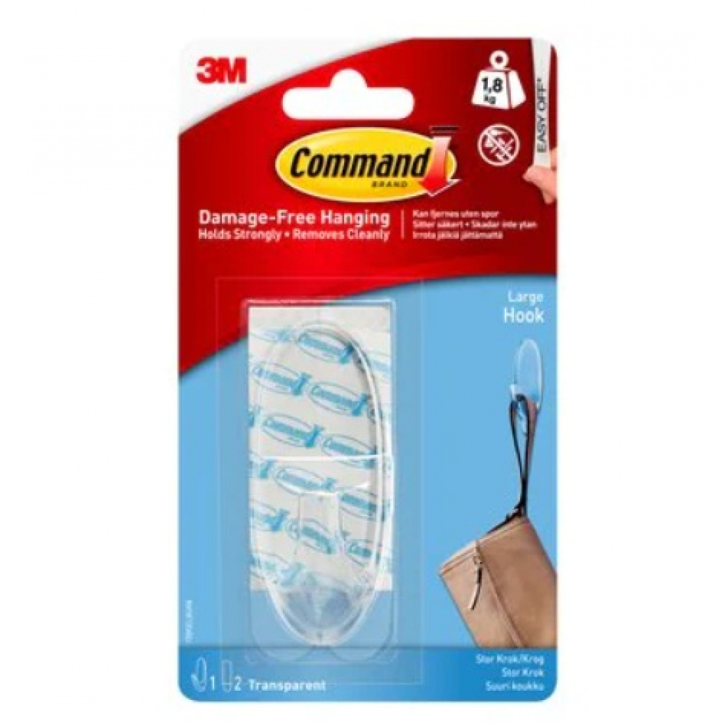 Självhäftande krok, Avtagbar, COMMAND LARGE, 3,5 x H 8,6 cm, Klar i gruppen Förvaring / Badrumsförvaring hos SmartaSaker.se (42522)