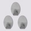 Självhäftande krokar i metall, 3 st, OVAL LARGE, 3,5 x 2 x H 5 cm, Matt Rostfritt stål Självhäftande krokar i metall, 3 st, OVAL LARGE, 3,5 x 2 x H 5 cm, Matt Rostfritt stål