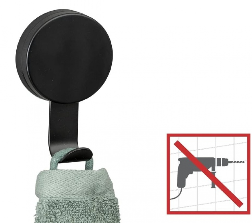 Självhäftande Krokar, 2 st, LARGE STATIC-LOC PAVIA, 6 x 3,5 x H 10 cm, Svarta i gruppen Förvaring / Badrumsförvaring hos SmartaSaker.se (42525)
