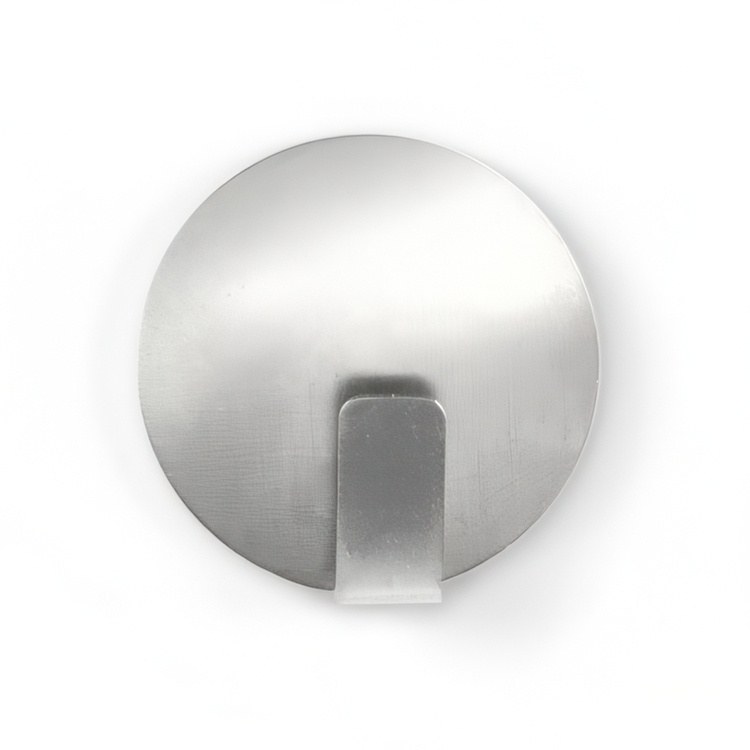 Självhäftande krokar, Runda , 4 st, SOLID, Ø 3,5 cm, Borstad rostfritt stål i gruppen Förvaring / Badrumsförvaring hos SmartaSaker.se (42527)