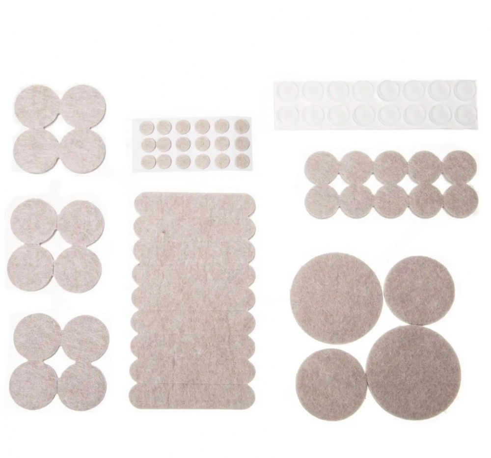 Självhäftande Möbeltassar, 144 st, BIG PACK FURNITURE PADS, Beige i gruppen Förvaring / Städförvaring och sopsortering / Lådmattor hos SmartaSaker.se (42532)
